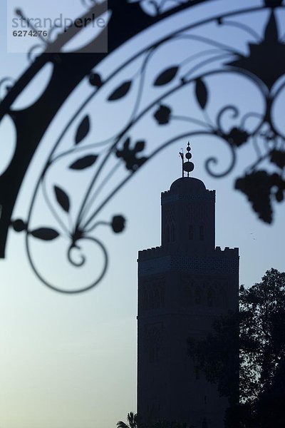 Nordafrika  Sonnenuntergang  Koutoubia-Moschee  Afrika  Marrakesch  Minarett  Marokko  Moschee