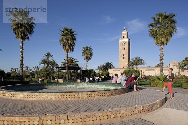 Nordafrika  Hauptstadt  Koutoubia-Moschee  Afrika  Marrakesch  Minarett  Marokko  Moschee