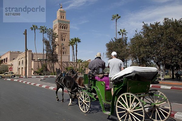 Nordafrika  Transport  Zeichnung  Koutoubia-Moschee  Afrika  Marrakesch  Minarett  Marokko  Moschee