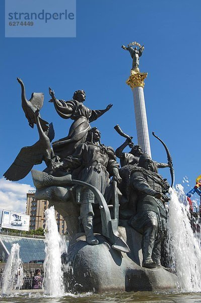 Kiew  Hauptstadt  Europa  Monument  Unabhängigkeitsplatz  Ukraine