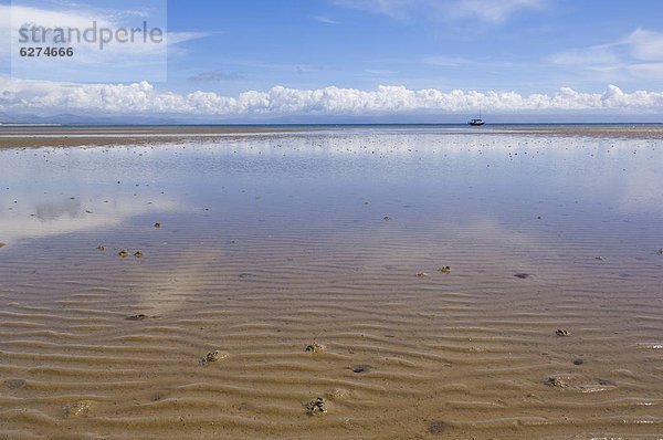 Europa  Strand  Großbritannien  Spiegelung  lang  langes  langer  lange  Gezeiten  Gwynedd  North Wales  Reflections  fegen  Wales