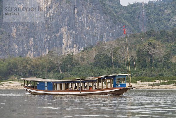 Boot  Fluss  Südostasien  Vietnam  Asien  Laos  Luang Prabang