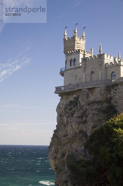 Europa Palast Schloß Schlösser über Steilküste Meer schwarz hocken - Tier Krim Ukraine