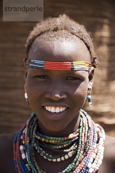 Portrait  Mädchen  Afrika  Äthiopien  Volksstamm  Stamm