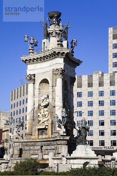 Plaça d ' Espanya Denkmal in Montjuic District  Barcelona  Katalonien  Spanien  Europa