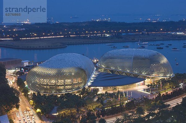 Bucht  Abenddämmerung  Singapur  Südostasien