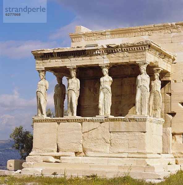 Athen  Hauptstadt  Europa  Figur  Vordach  6  Akropolis  Erechtheion  Griechenland