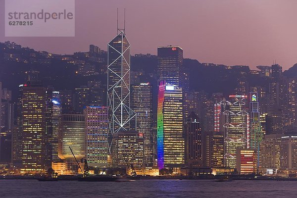 Nacht  Hochhaus  Insel  Ansicht  Mittelpunkt  China  Asien  Ortsteil  Hongkong