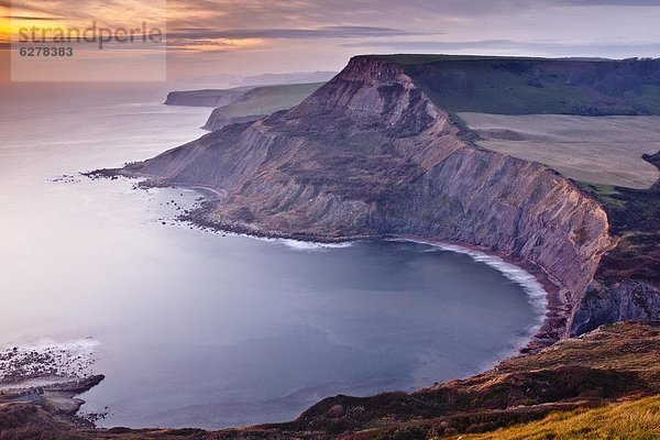 Europa  Schönheit  Sonnenuntergang  Großbritannien  über  Küste  UNESCO-Welterbe  Dorset  England