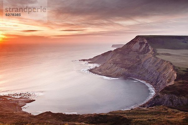 Europa  Schönheit  Sonnenuntergang  Großbritannien  über  Küste  UNESCO-Welterbe  Dorset  England