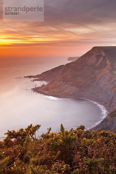 Europa  Schönheit  Sonnenuntergang  Großbritannien  über  Küste  UNESCO-Welterbe  Dorset  England