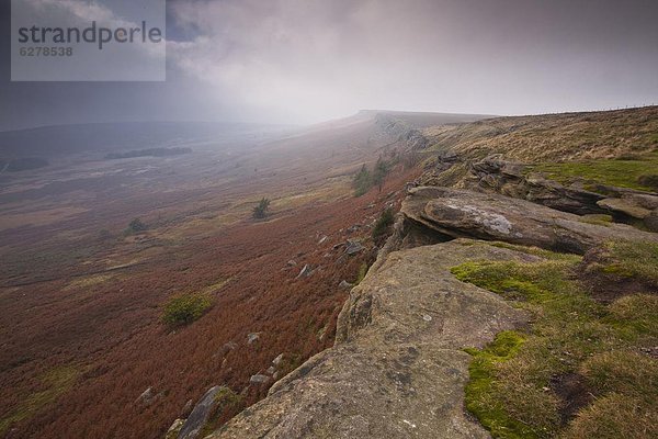 Stanage Edge  Peak District National Park  Derbyshire  England  Vereinigtes Königreich  Europa