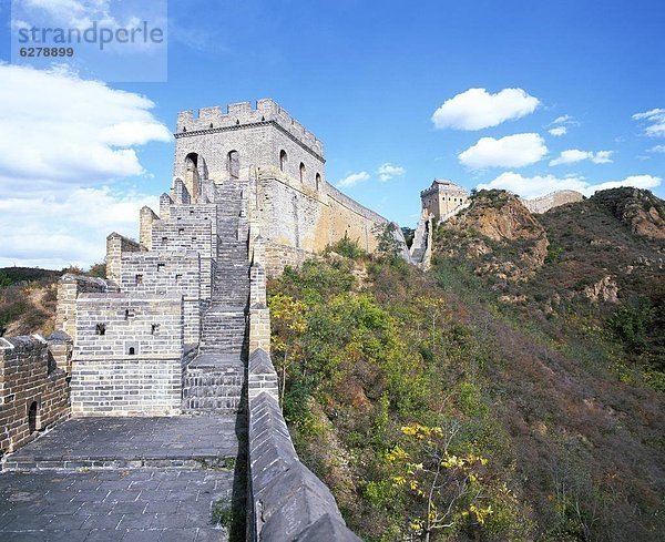 Anschnitt  Panorama  Chinesische Mauer  Ansicht  Erhöhte Ansicht  Aufsicht  heben  China  UNESCO-Welterbe  Asien  Jinshanling
