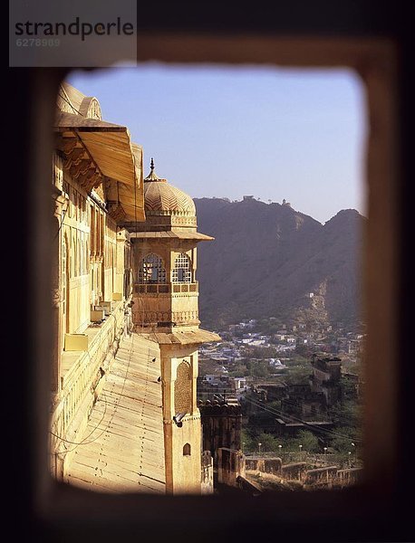 sehen  Festung  Bernstein  Asien  unterhalb  Indien  Jaipur  Rajasthan