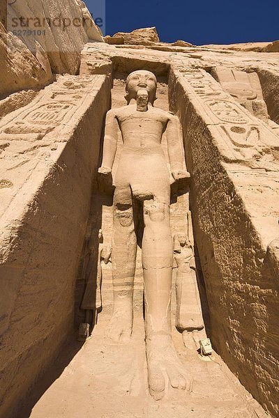 Nordafrika  Fassade  Statue  UNESCO-Welterbe  Afrika  Ägypten  Nubien