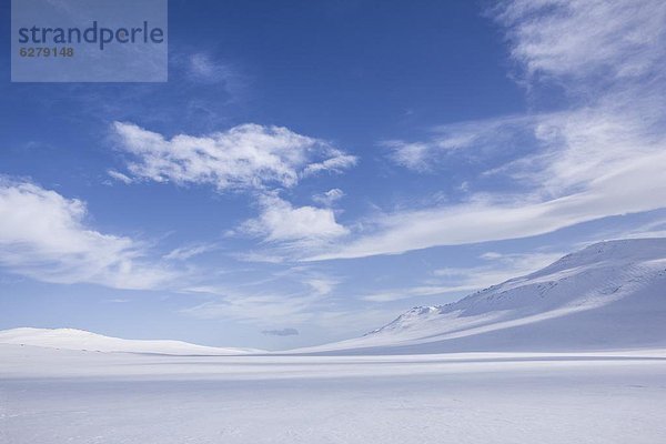 Europa  Berg  bedecken  Tal  Norwegen  Skandinavien  Schnee