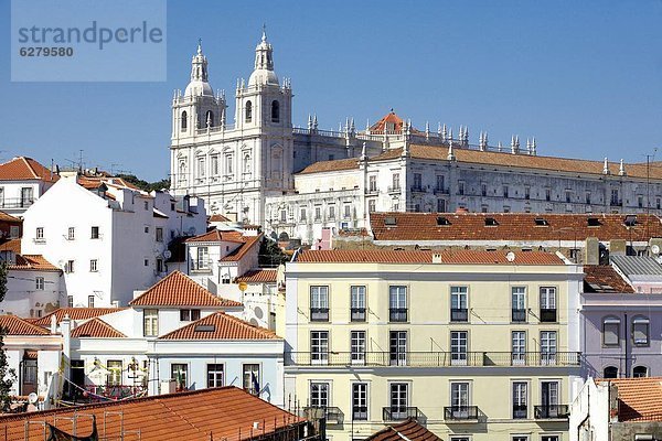 Lissabon  Hauptstadt  Europa  Kirche  Ansicht  Alfama  Nachbarschaft  Portugal
