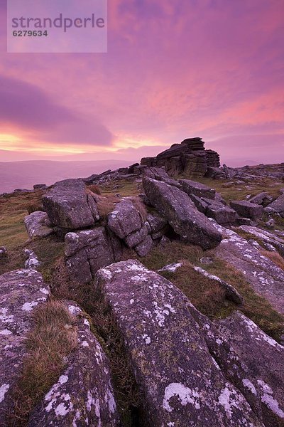 Europa  Großbritannien  Himmel  über  Morgendämmerung  Intensität  Leidenschaft  Devon  England