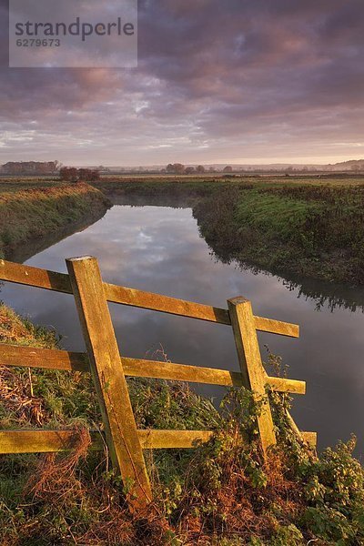 nahe Europa Großbritannien Fluss schlangenförmig England Somerset