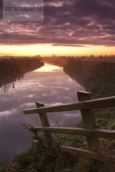 nahe Europa Großbritannien über Sonnenaufgang Fluss England Somerset