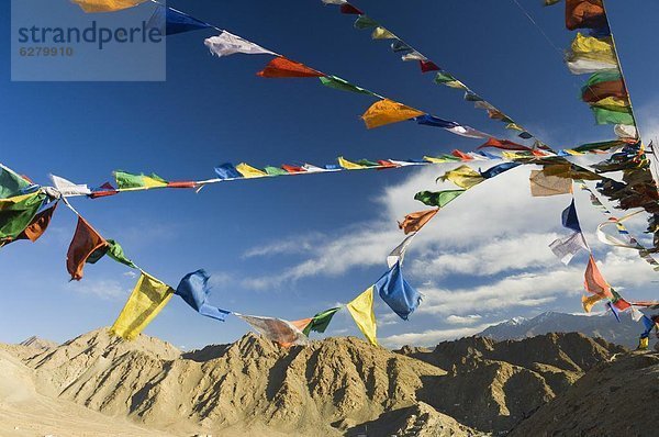 Fahne  Sieg  Gewinn  Asien  Indien  Ladakh  Leh  Gebet