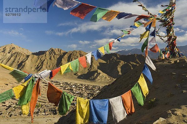 Fahne  Sieg  Gewinn  Asien  Indien  Ladakh  Leh  Gebet