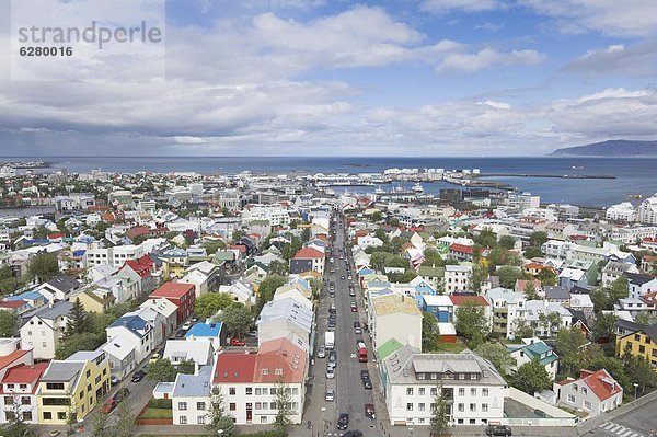 Reykjavik  Hauptstadt  Großstadt  Hallgrímskirkja  Bucht  Island