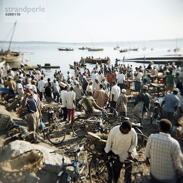 Ostafrika  Fisch  Pisces  Mensch  Menschen  Strand  warten  Landschaft  Afrika  Tansania  Sansibar