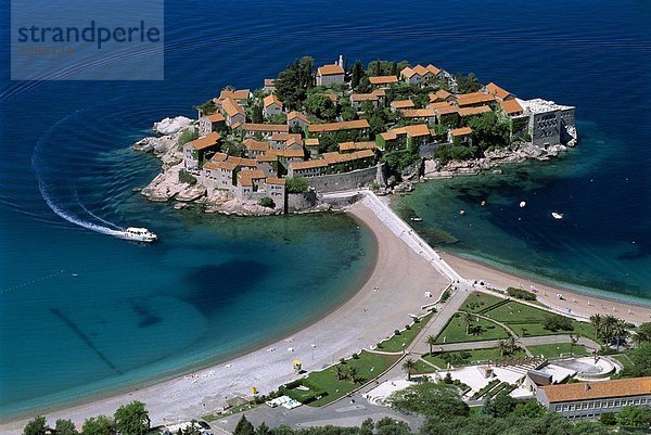 Europa  über  Strand  Insel  Ansicht  Luftbild  Fernsehantenne  Montenegro