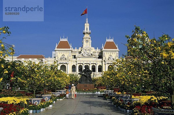 Halle  Großstadt  Hotel  chinesisch  Dekoration  Südostasien  Vietnam  Asien  neu  Jahr