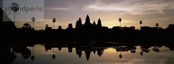 Silhouette  See  Spiegelung  Südostasien  UNESCO-Welterbe  Vietnam  Angkor  Asien  Kambodscha