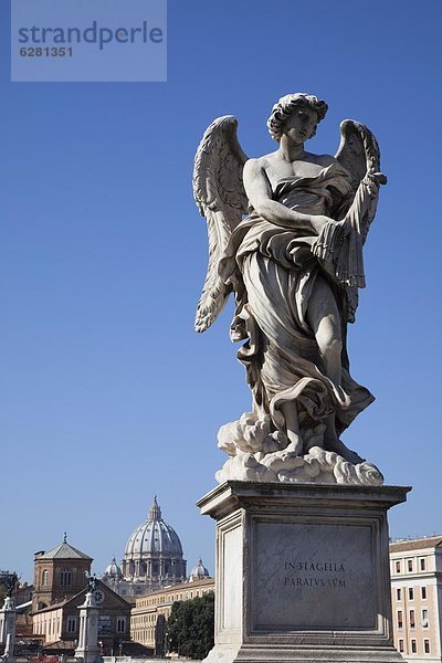 Kuppel  entfernt  Rom  Hauptstadt  Europa  Brücke  Statue  Engel  Latium  Kuppelgewölbe  Italien  Vatikan
