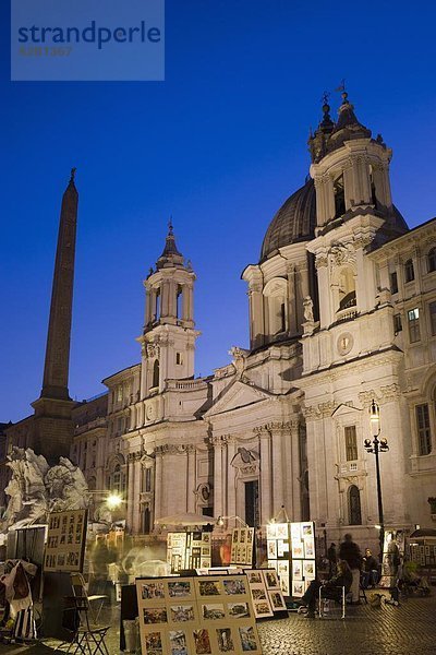Rom  Hauptstadt  Europa  Abend  Latium  Italien  Piazza Navona