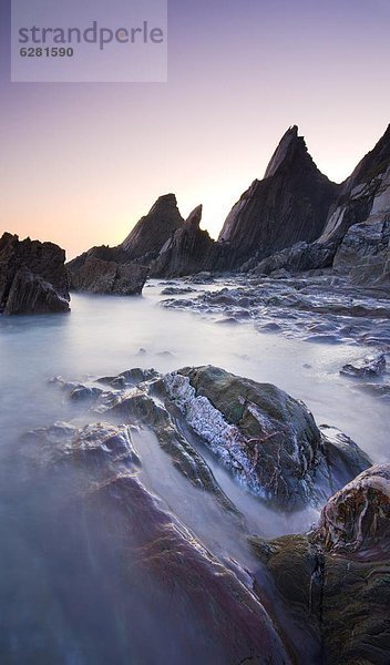 Europa  Strand  Großbritannien  Geologie  Anordnung  Devon  England