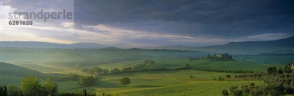 Panorama  Europa  Morgendämmerung  Ansicht  Italien  Toskana