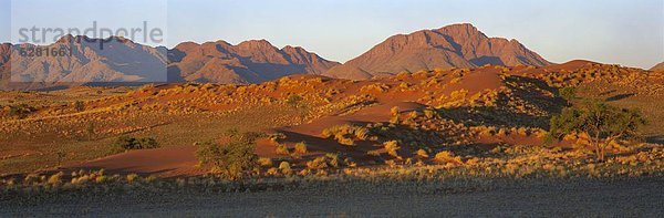 Panorama  glühend  Glut  Berg  Sonnenuntergang  Beleuchtung  Licht  Ansicht  Düne  Namibia  Namib Naukluft Nationalpark  Afrika