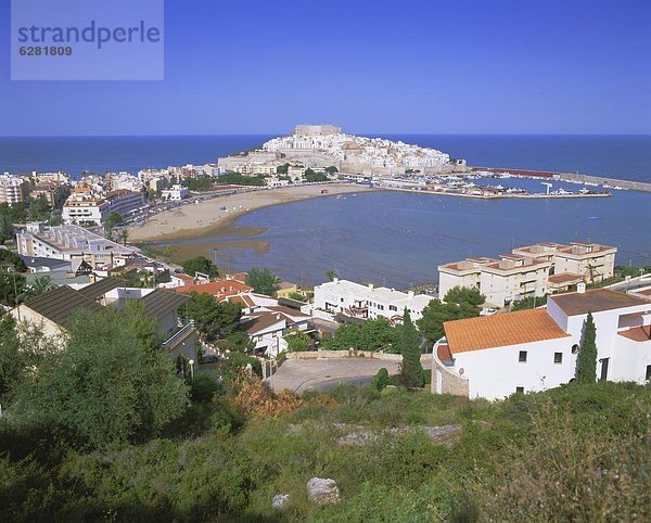 Erhöhte Ansicht  Aufsicht  Europa  Peniscola  Spanien