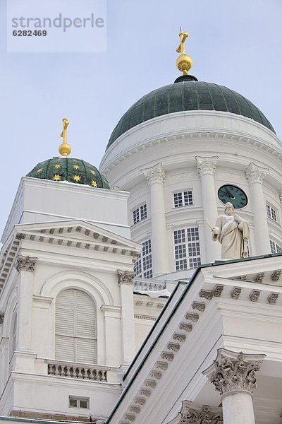 Nahaufnahme von Helsinki Kathedrale (evangelische Kirche)  Helsinki  Finnland  Skandinavien  Europa