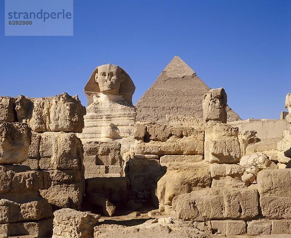 pyramidenförmig  Pyramide  Pyramiden  Kairo  Hauptstadt  groß  großes  großer  große  großen  Mount Chephren  Afrika  Ägypten  Gise  Pyramide  Sphinx