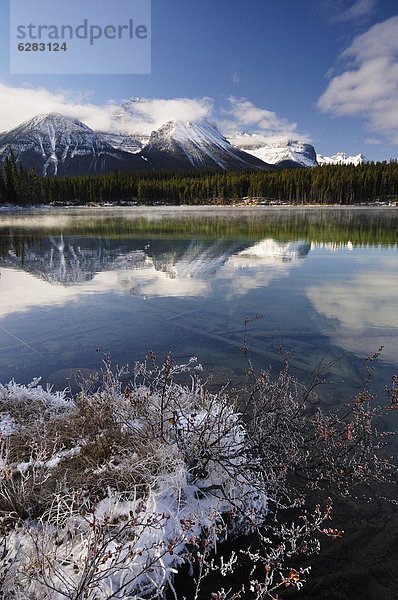 Herbert Lake und Bow Strecke  Banff National Park  UNESCO-Weltkulturerbe  Rocky Mountains  Alberta  Kanada  Nordamerika