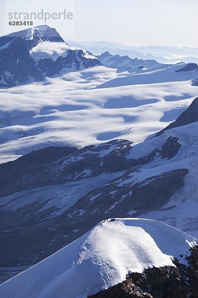 Bergsteiger Europa Monte Rosa Alpen Italien Bergmassiv Piemont