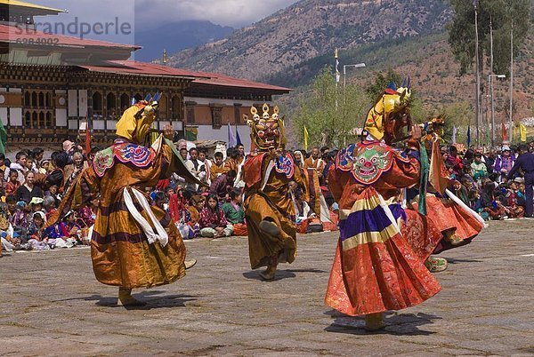 Tänzer  Religion  Gast  Festival  Größe  Asien  Bhutan  Paro