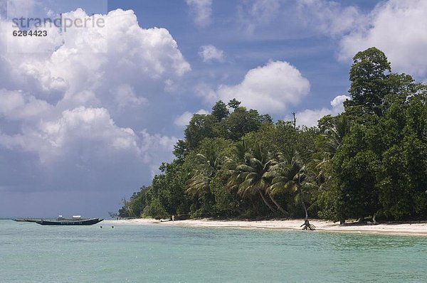 Küste  Boot  Meer  türkis  Andaman Islands  Asien  Havelock Island  Indien  Indischer Ozean  Indik