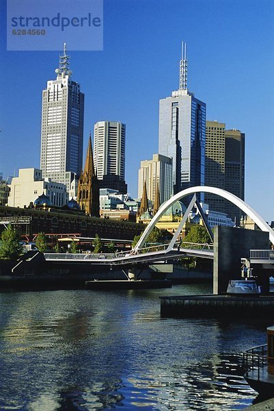 Skyline  Skylines  Großstadt  Fluss  Victoria  Australien  Melbourne