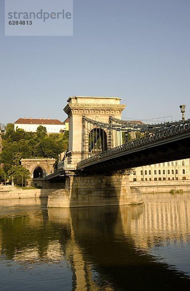 Budapest  Hauptstadt  Segeln  Europa  Morgen  unterhalb  Brücke  Fluss  früh  Donau  Ungarn