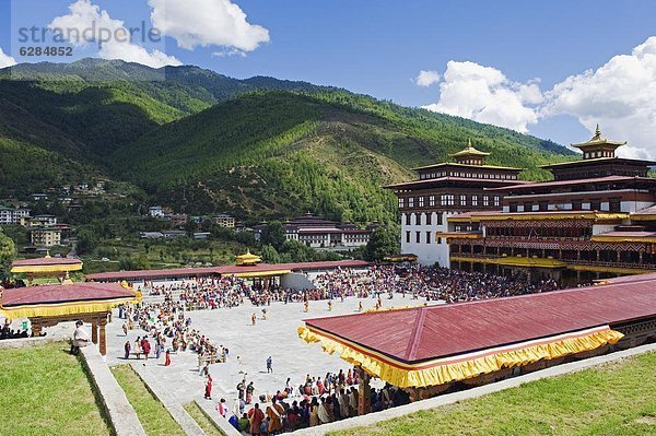 Herbst  Festival  Asien  Bhutan  Dzong
