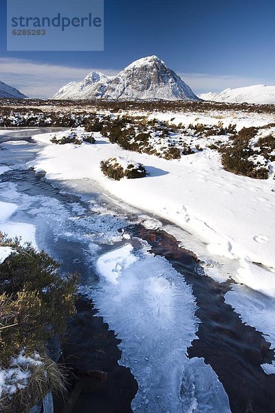 Europa  bedecken  Großbritannien  Highlands  Ansicht  Moor  Schottland  Schnee