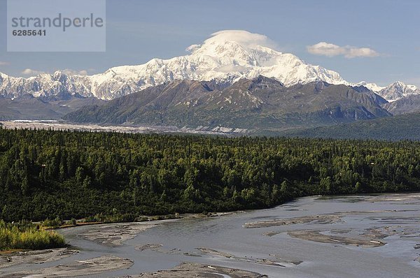 Vereinigte Staaten von Amerika  USA  Fluss  Nordamerika  Berg  Denali Nationalpark  Mount McKinley  Chulitna River  Alaska