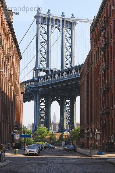 Vereinigte Staaten von Amerika  USA  entfernt  New York City  Gebäude  Brücke  Nordamerika  Brooklyn  Manhattan