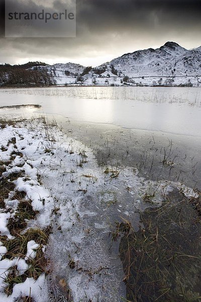 Europa  Schnee  bedecken  Großbritannien  klein  Cumbria  England  gefroren  Tarn